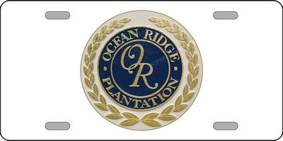 Ocean Ridge Plantation Sample Custom Corporate Logo License Plate